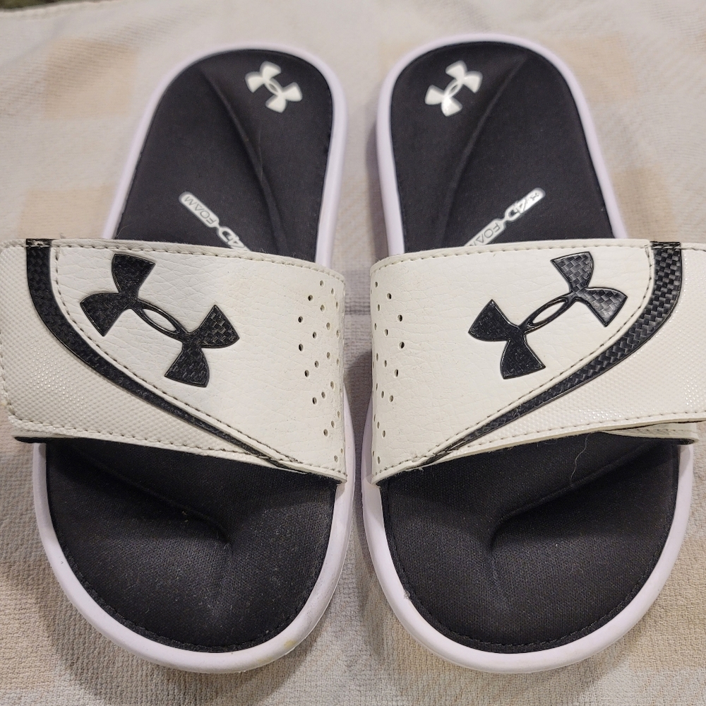 Under Armour Kids Slide Sandals - Black and White